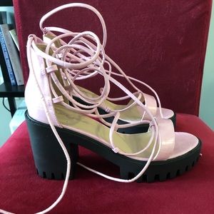 Chunky Lace Up Sandals